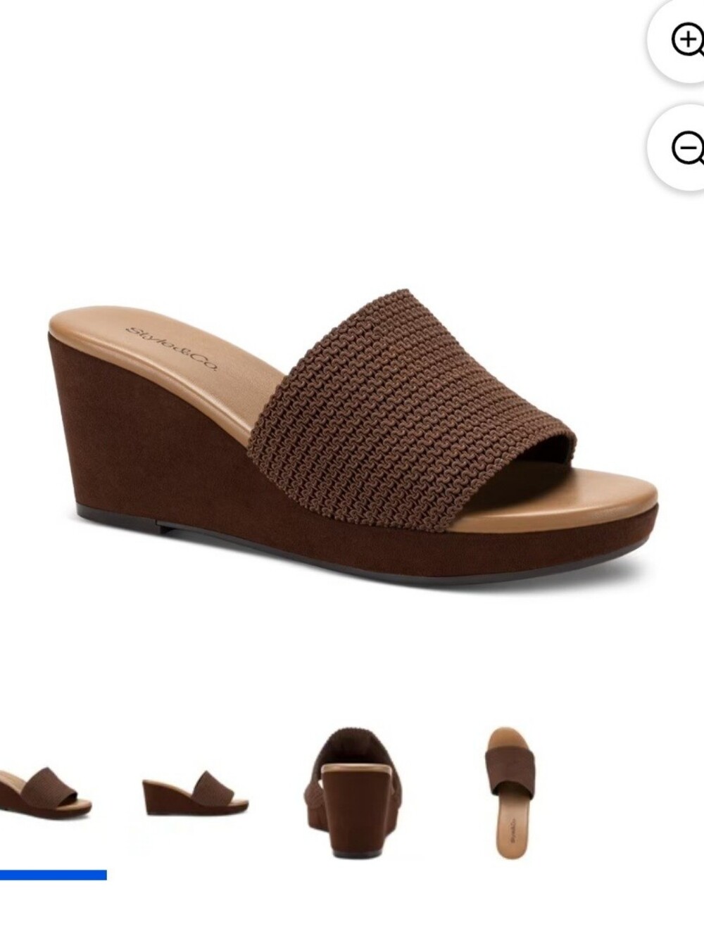 Style & Co. Aimee Chocolate Wedge Knit Sandal
